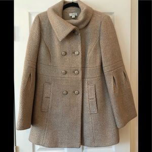 LOFT Gold Double Breasted Women’s Coat Sz: 12